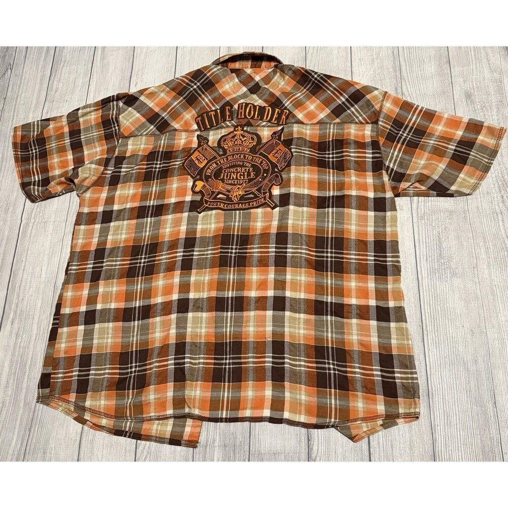 Y2K Evolution In Design Concrete Jungle Button Shirt Size 6XL Hip Hop Rap Defect